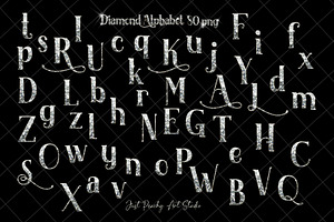 Sparkling Diamonds Alphabet Png