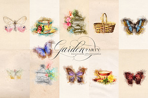 Garden Party Watercolor Graphics