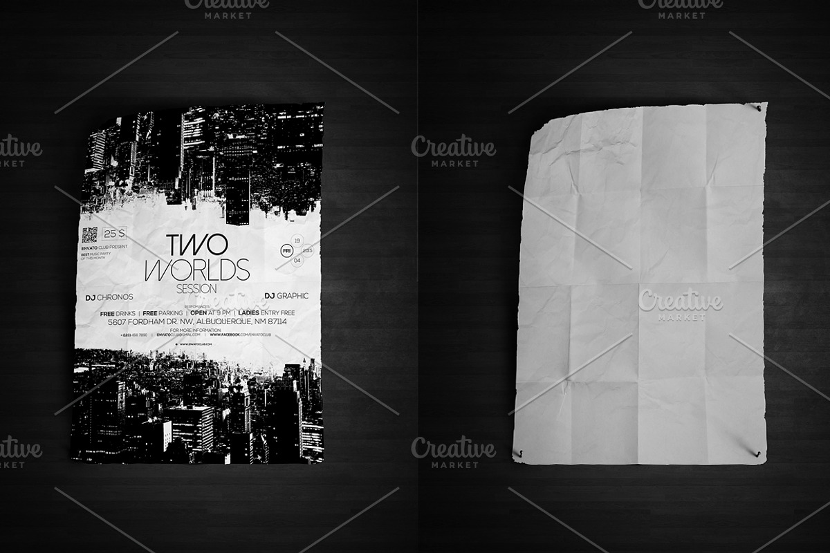 Dark Poster Mockup, a Print Template by CREATIVE DUDE (Photo 2 of 6)
