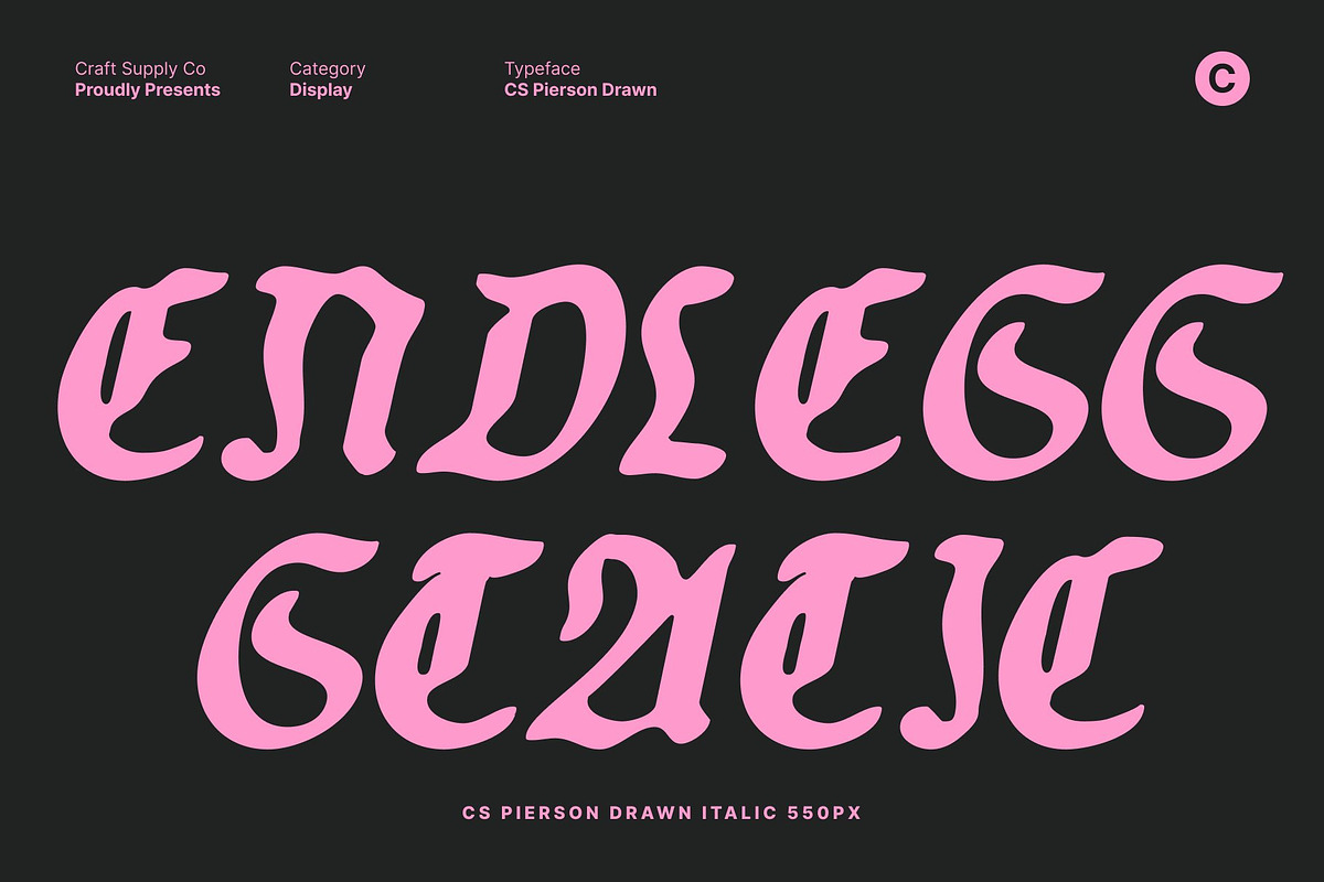 CS Pierson Drawn, a Blackletter Font by Craft Supply Co. (Photo 4 of 8)