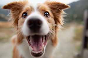 Funny close up portrait of a happy, an Animal Photo by MistyDay