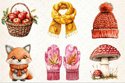 Watercolor Crochet Autumn Clipart, an Illustration by Rose Art (Thumbnail 3 of 8)