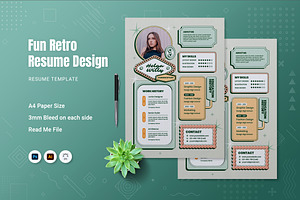 Fun Retro Resume, a Resume Template by Fannan Studio