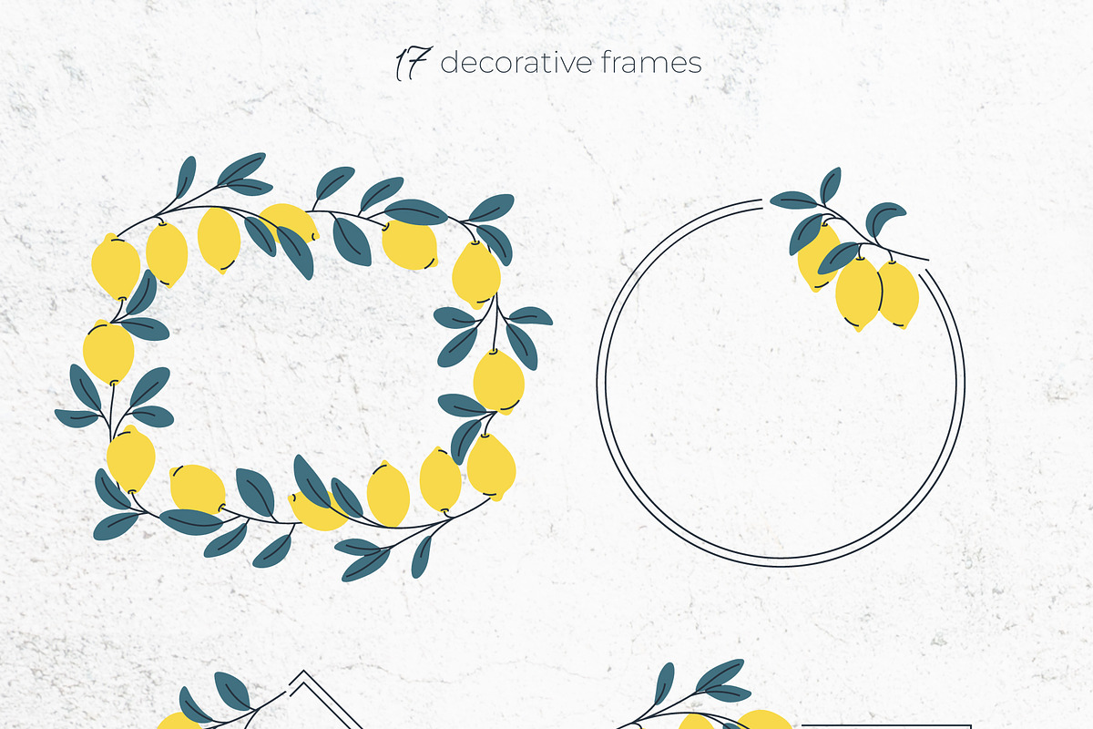 Lemon Cliparts, Frames & Patterns, a Decorative Illustration by Panna Limon Store (Photo 10 of 18)