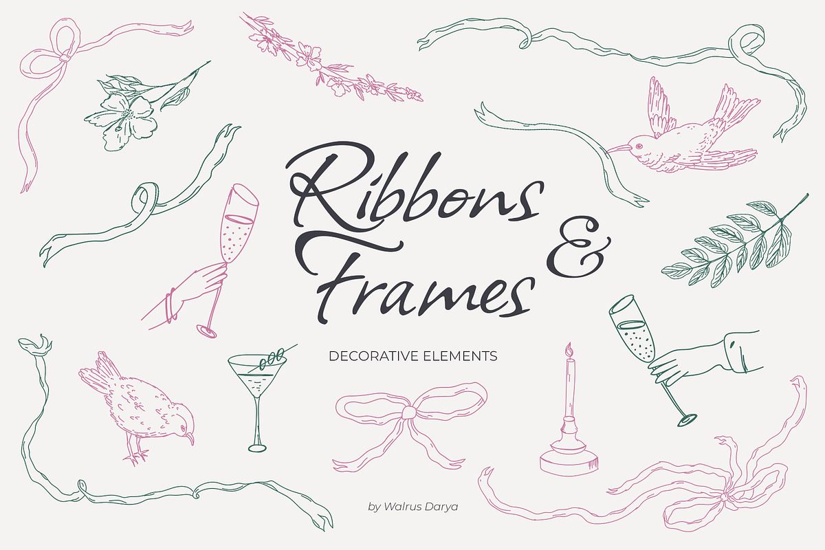 Ribbons and Frames Clipart, an Object Graphic by Walrus Darya (Photo 1 of 10)