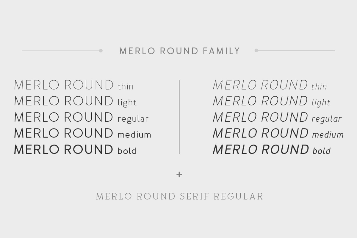Merlo Round Family Font preview 2