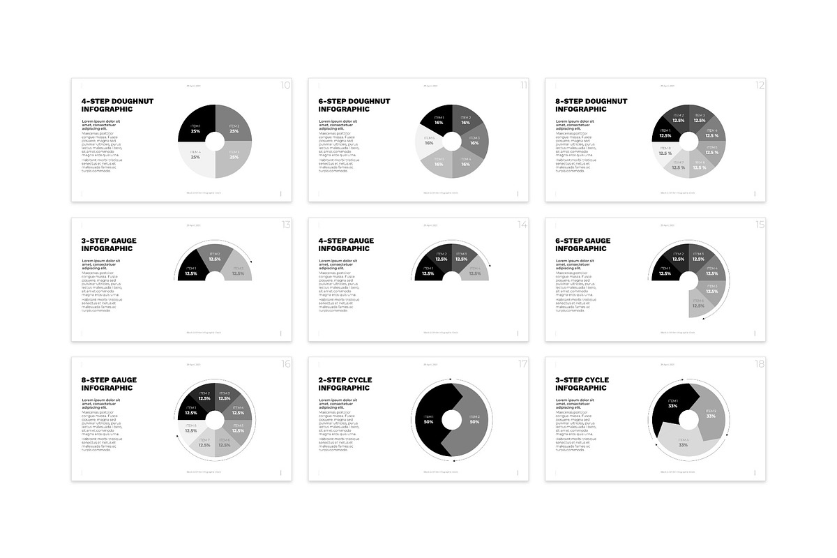 Striking B&W Infographic Template, a Presentation Template by PresentationDesignStudio (Photo 4 of 6)