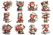 Whimsical Cats Valentine's Day, an Illustration by Design Market (Thumbnail 3 of 5)