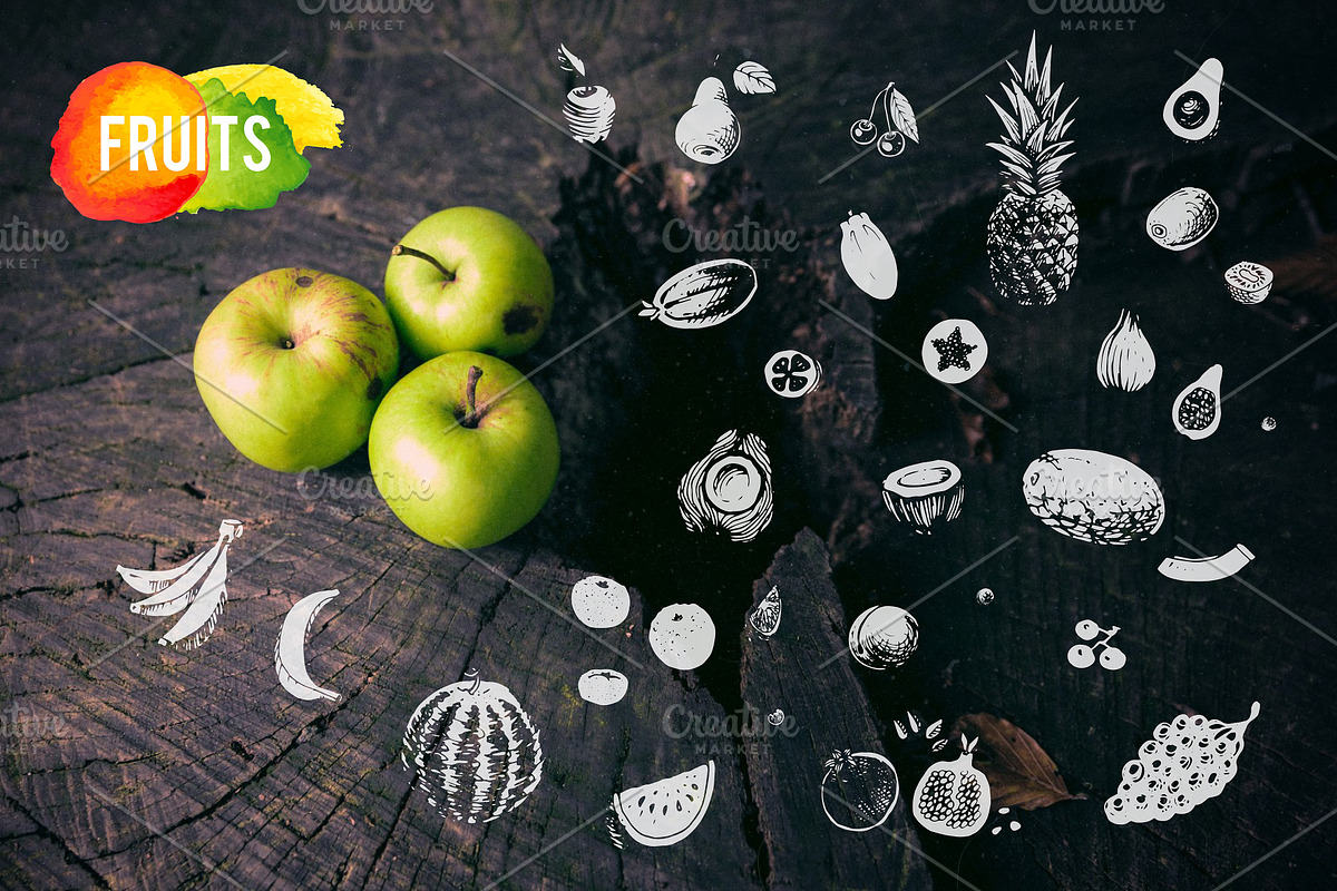 Hand-drawn fruit. vector, a Food Illustration by Margo Miller (Photo 1 of 5)