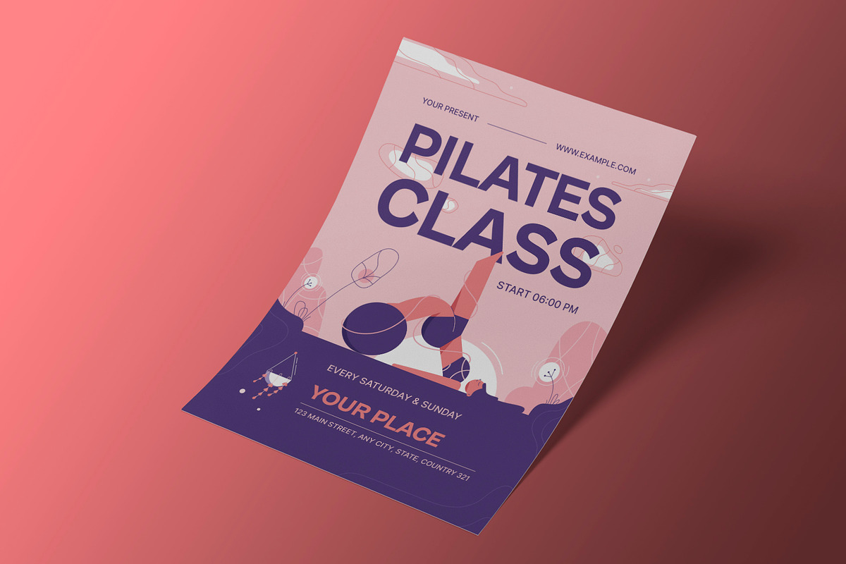 Pilates Class Flyer, a Flyer Template by Neermana (Photo 2 of 4)