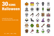 Halloween Icons Set, an Outline Icon by sripfoto (Thumbnail 1 of 2)