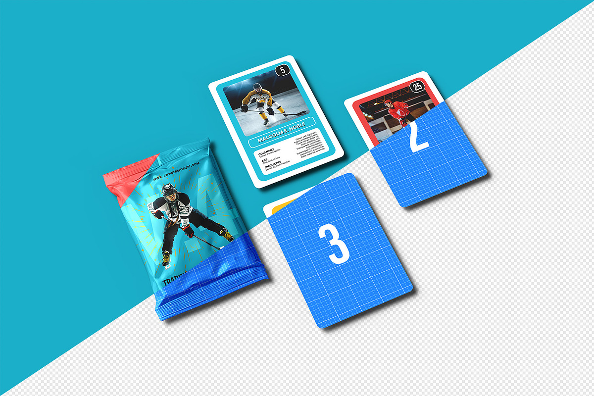 Trading Cards Mockup v.4 - 12 views, a Merchandise Mockup by Illusiongraphic (Photo 15 of 25)