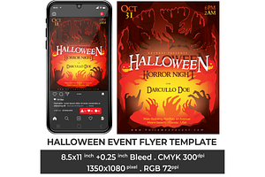 Halloween Event Flyer Template, a Flyer Template by regalDRAW
