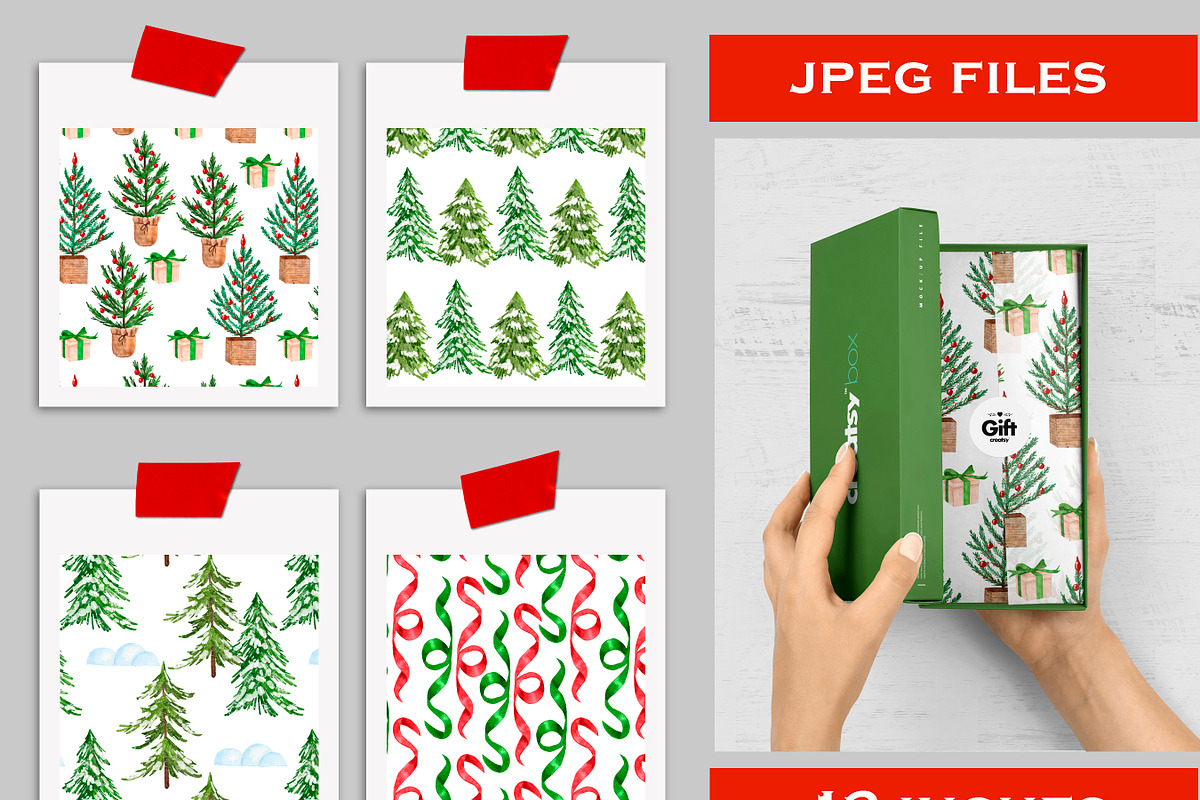 Christmas Tree Clipart & Patterns, a Pattern Graphic by Lagmar Design (Photo 3 of 13)