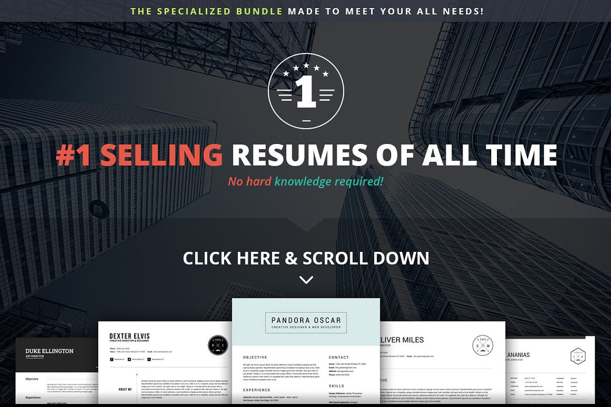 Top Sellers Resume Mega Bundle, a Resume Template by SNIPESCIENTIST (Photo 2 of 5)