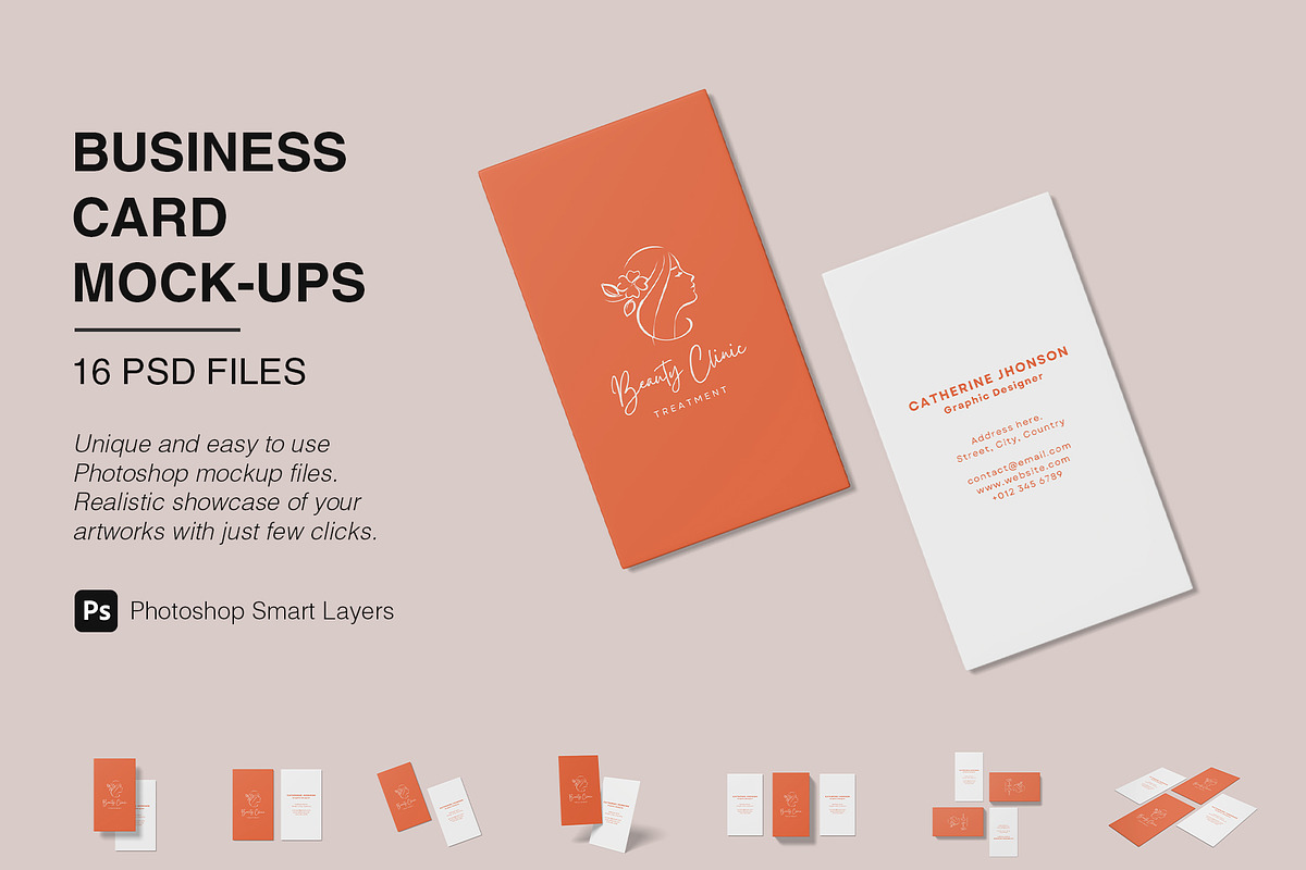 Vertical Business Card Mockups, a Business Card Template by Graphic Aesthetic (Photo 1 of 22)