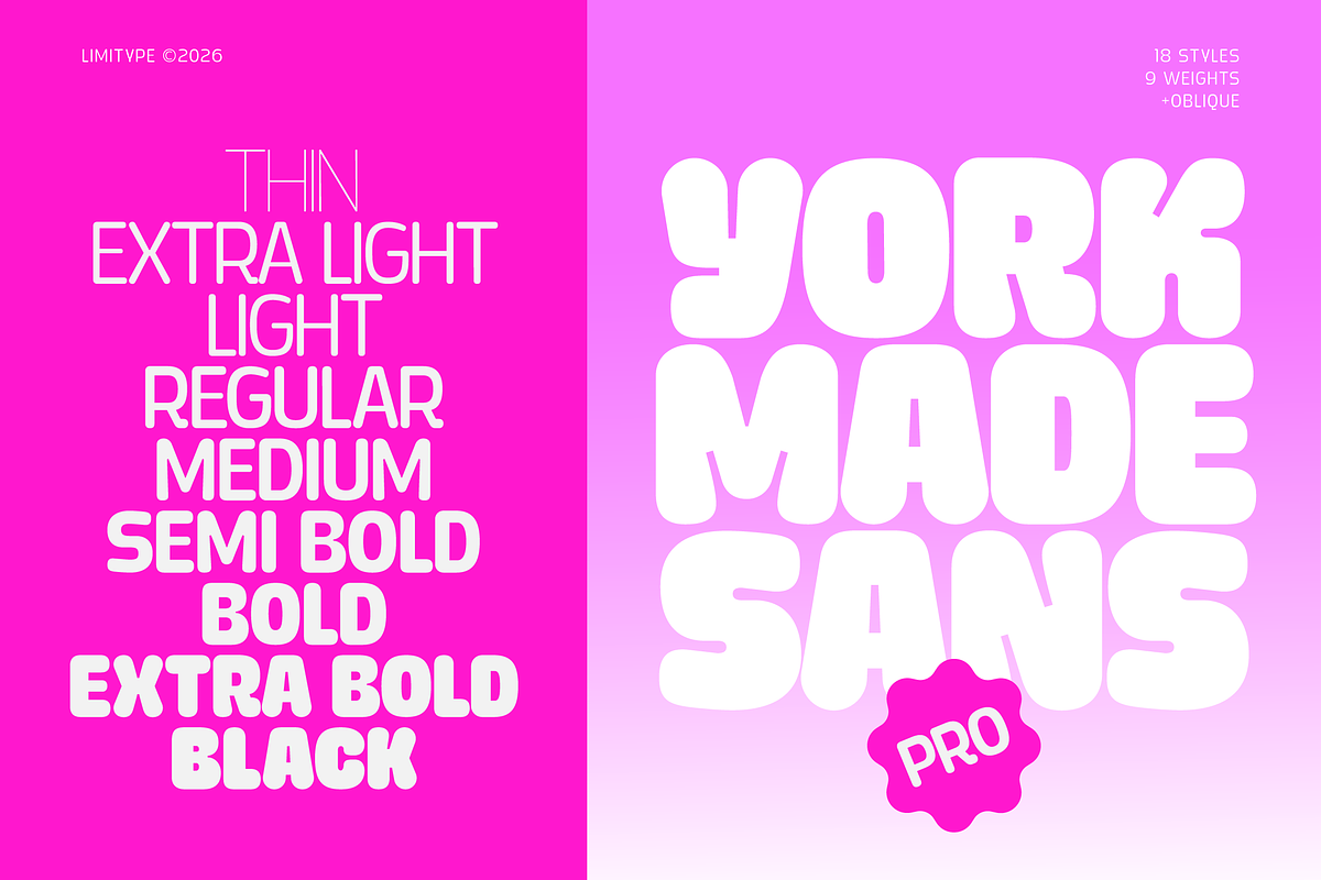 Yorkmade Pro - Sans Serif Font, a Sans Serif Font by limitype (Photo 1 of 14)