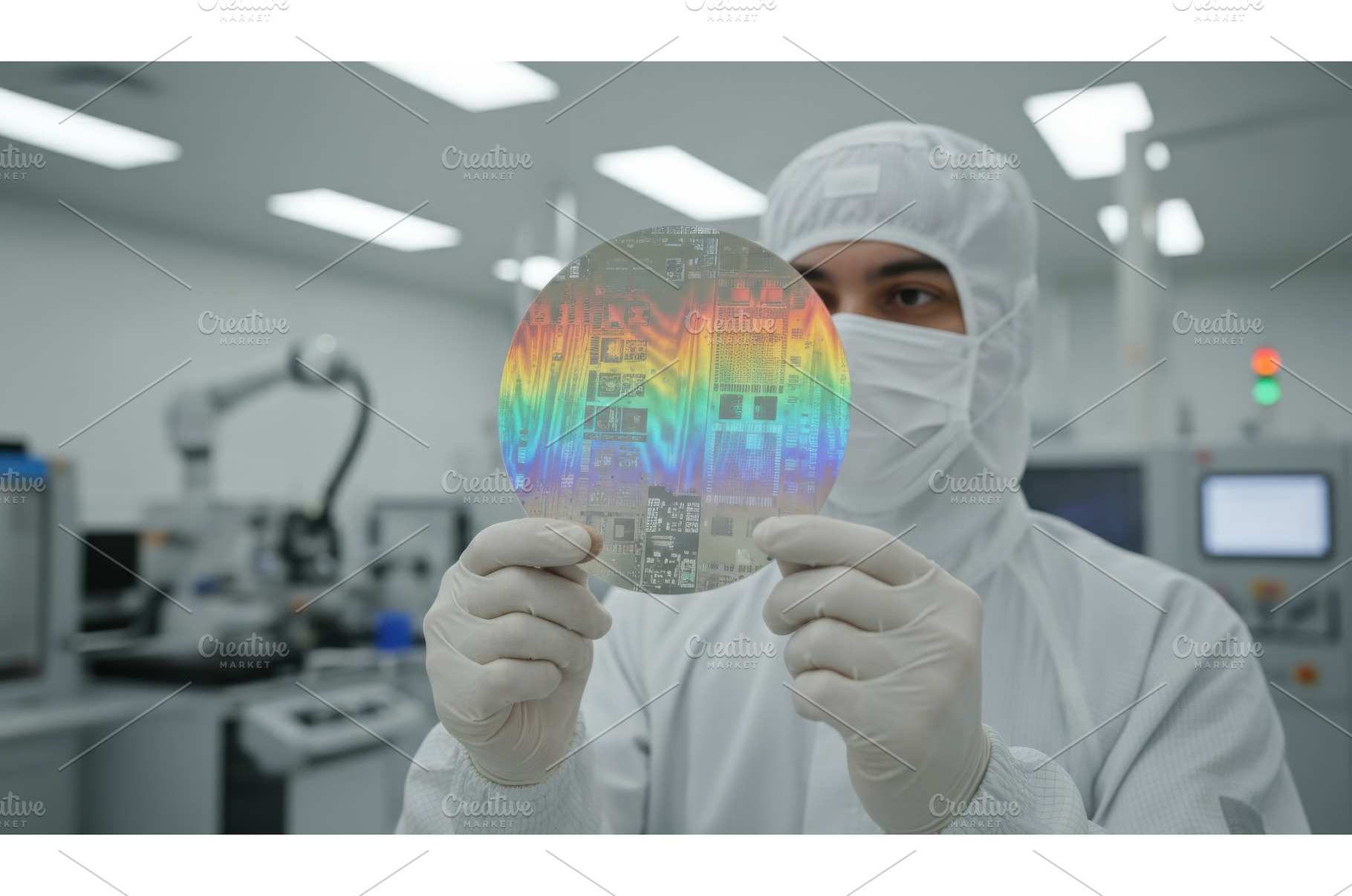 Technician in white cleanroom suit, a Technology Photo by Igor Tichonow