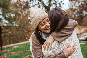 Mature daughter with older mom