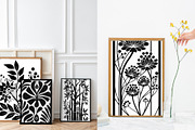 Black Abstract Botanical Wall Art, a Wallpaper Graphic by Helospace (Thumbnail 8 of 10)