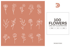 Flower Line Art Illustrations