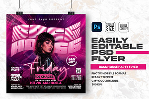 Base House Party Flyer Template, a Flyer Template by Shajib Shikder