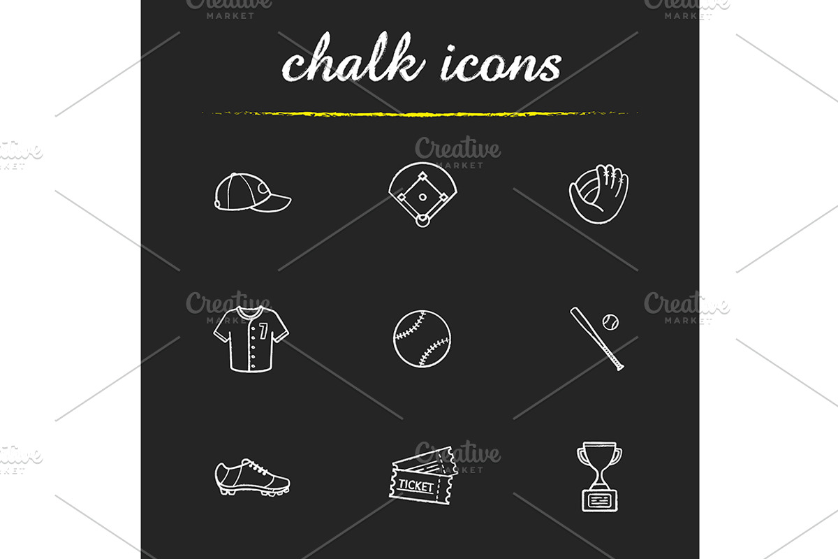 Baseball accessories 9 icons. Vector, an Icon by IMG Visuals