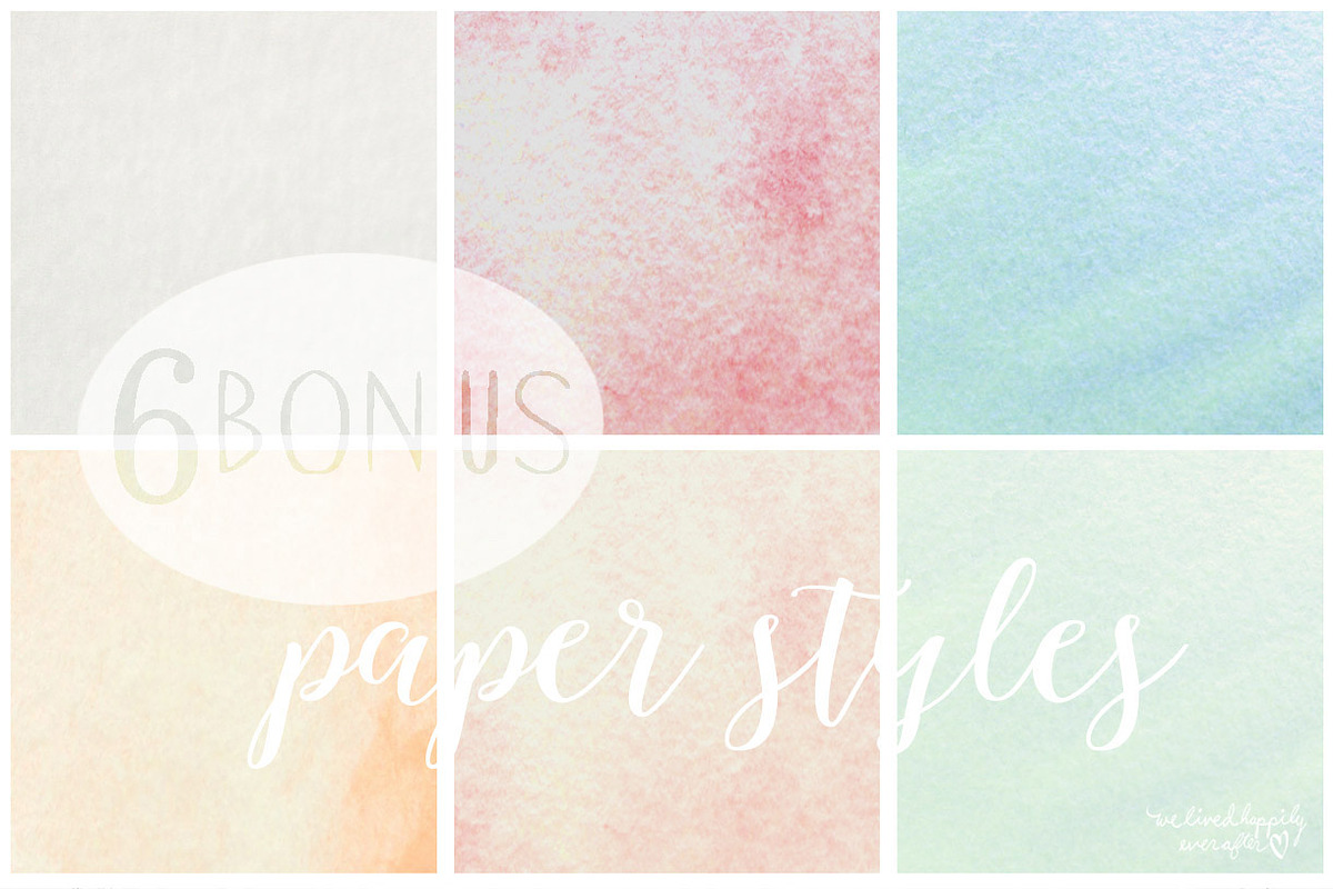 Rustic Watercolor Antlers & Flowers, a Texture Illustration by WeLivedHappilyEverAfter (Photo 5 of 5)
