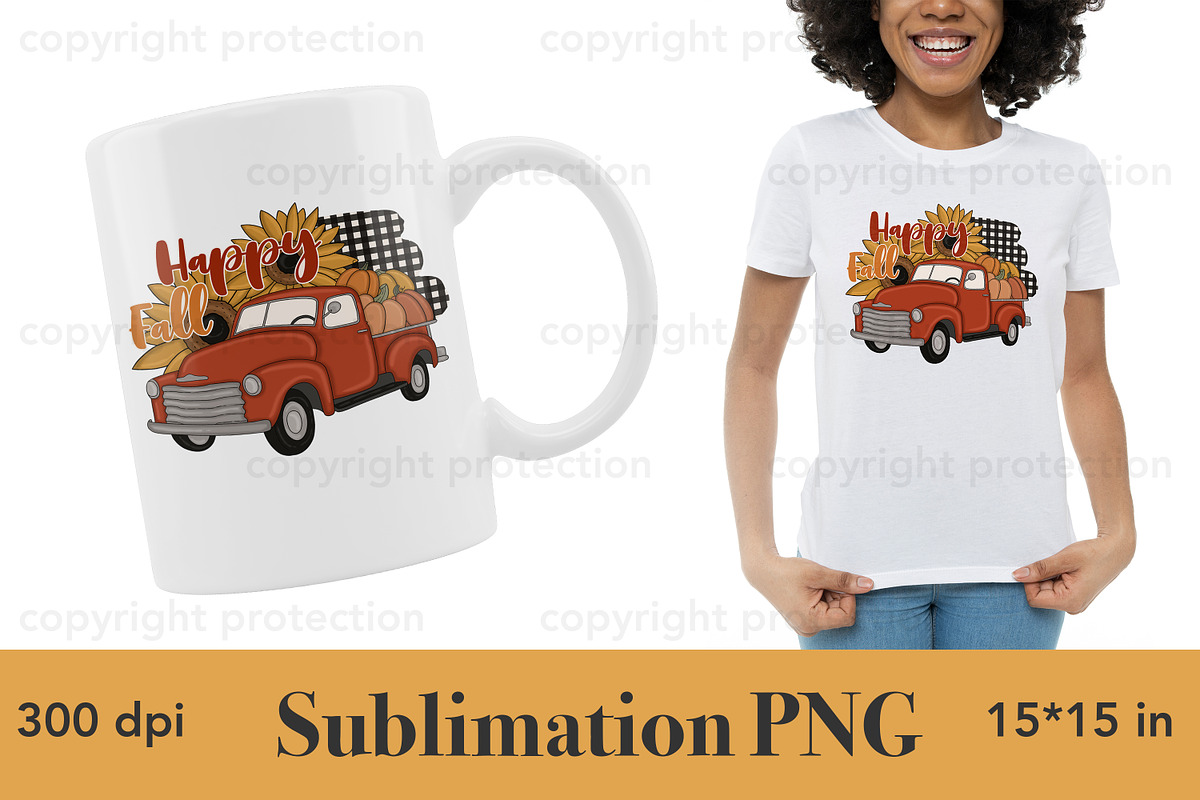 Happy Fall Sublimation PNG, a Seasonal Illustration by GlamArtZhanna (Photo 2 of 3)