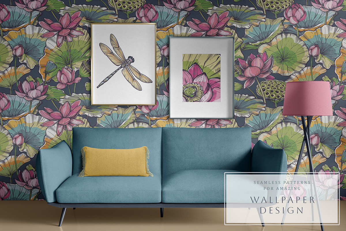 Lotus, Koi, Dragonflies. Vector Set, a Pattern Graphic by Molly art (Photo 8 of 14)