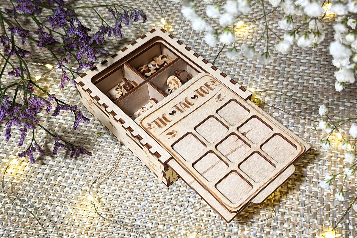 Tic Tac Toe - Laser Cut File, an Object Graphic by VectorPainter (Photo 2 of 18)