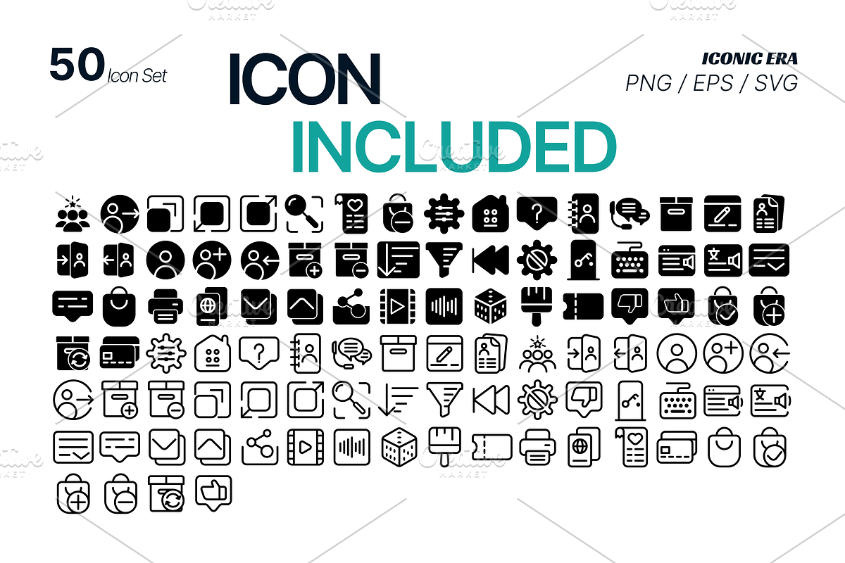 50 Web App UI Icons, an Outline Icon by Iconic Era (Photo 2 of 2)