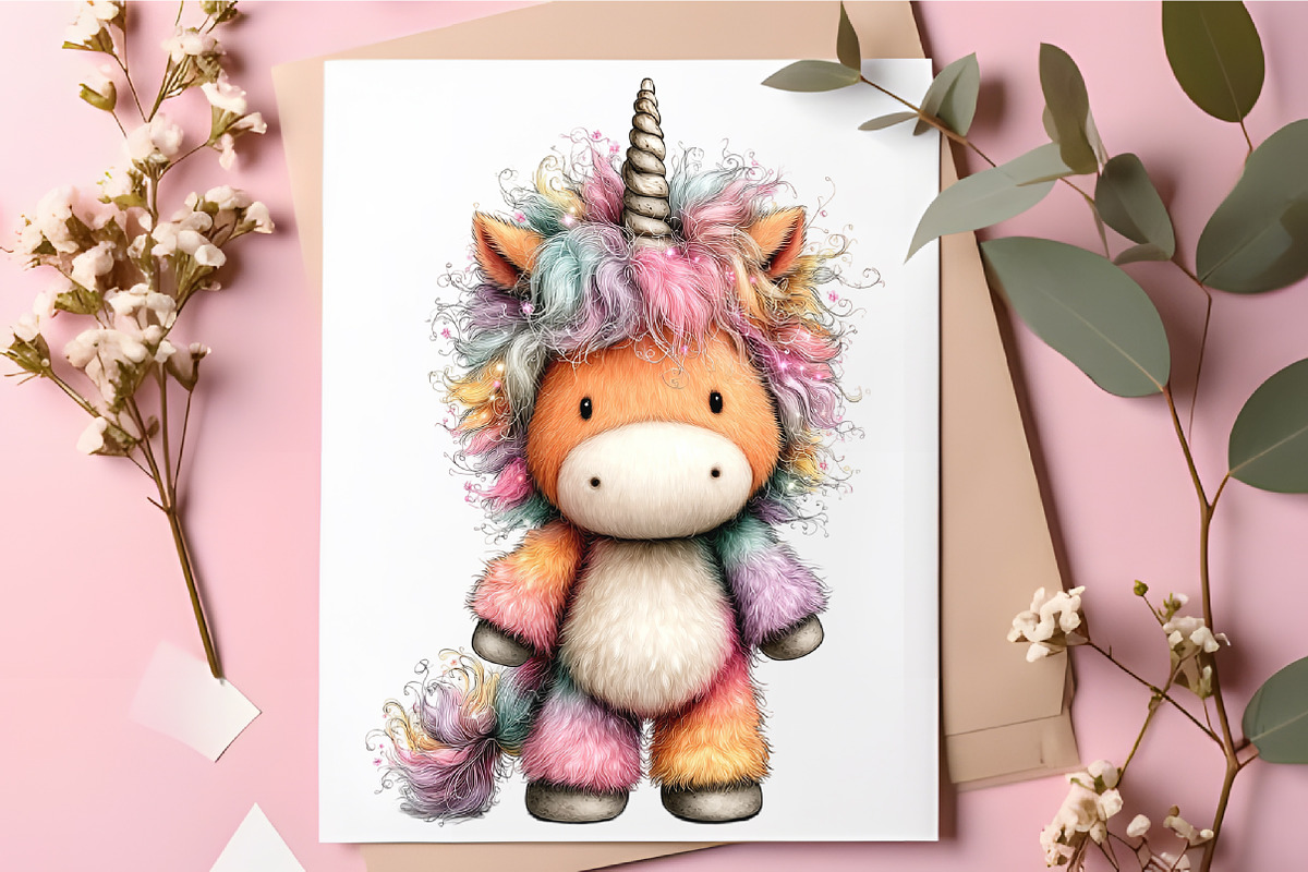 Fluffy Summer Unicorn Clipart, an Illustration by RobertsArt (Photo 5 of 5)