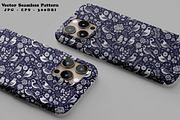 Indigo Folk Birds Seamless Vector, a Pattern Graphic by one-touch (Thumbnail 3 of 10)