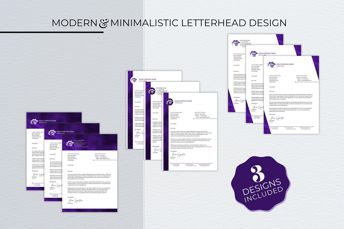 Letterhead Template Bundle - MS Word, a Stationery Template by B2 Studio (Photo 3 of 10)