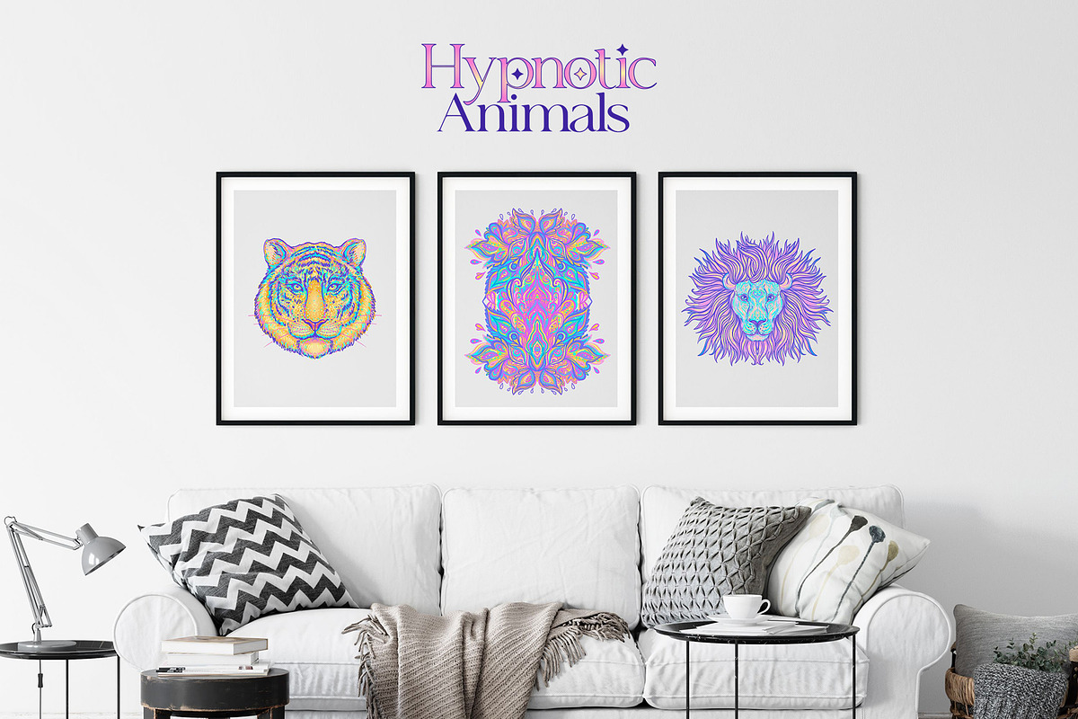 12 Hypnotic Animals. Vector Set., an Animal Illustration by Varvara Gorbash (Photo 8 of 10)