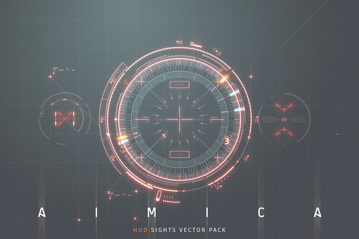 AIMICA: Futuristic HUD Sights pack, an Illustration by TITO (Photo 1 of 4)