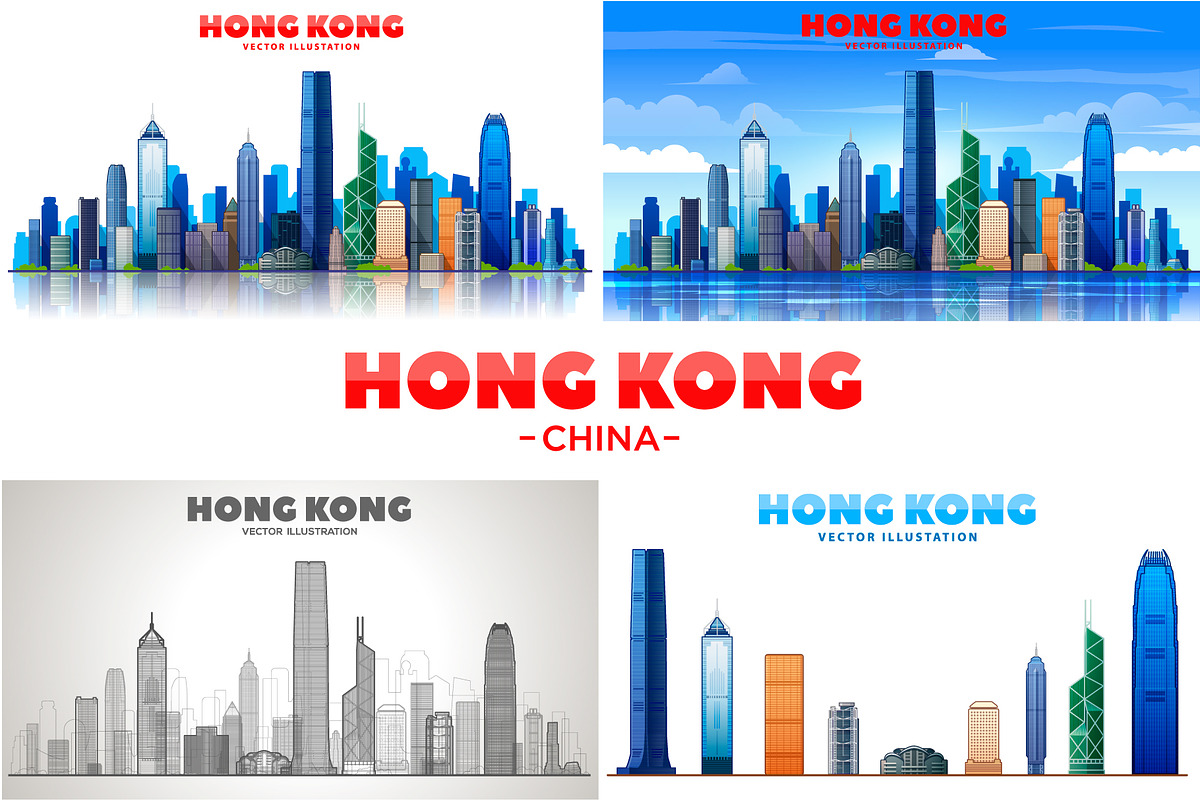 Hong Kong skyline., a Work Illustration by Sky and glass (Photo 1 of 5)