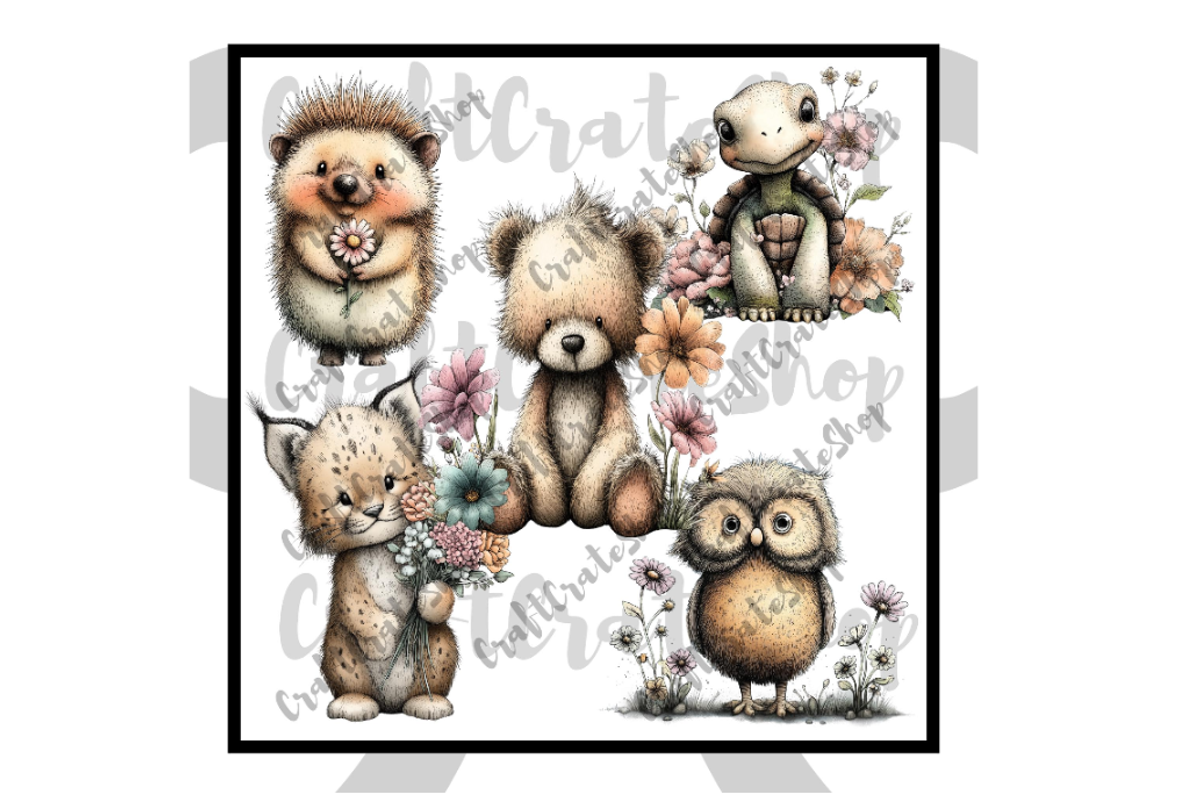 Whimsical Spring Woodland Animals, an Illustration by CraftCrateShop (Photo 4 of 6)