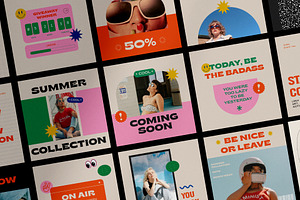 Pop90s Social Media Templates