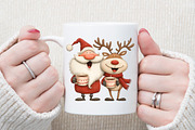 Christmas Santa & Reindeer Clipart, an Illustration by Sublimation Artist (Thumbnail 5 of 6)