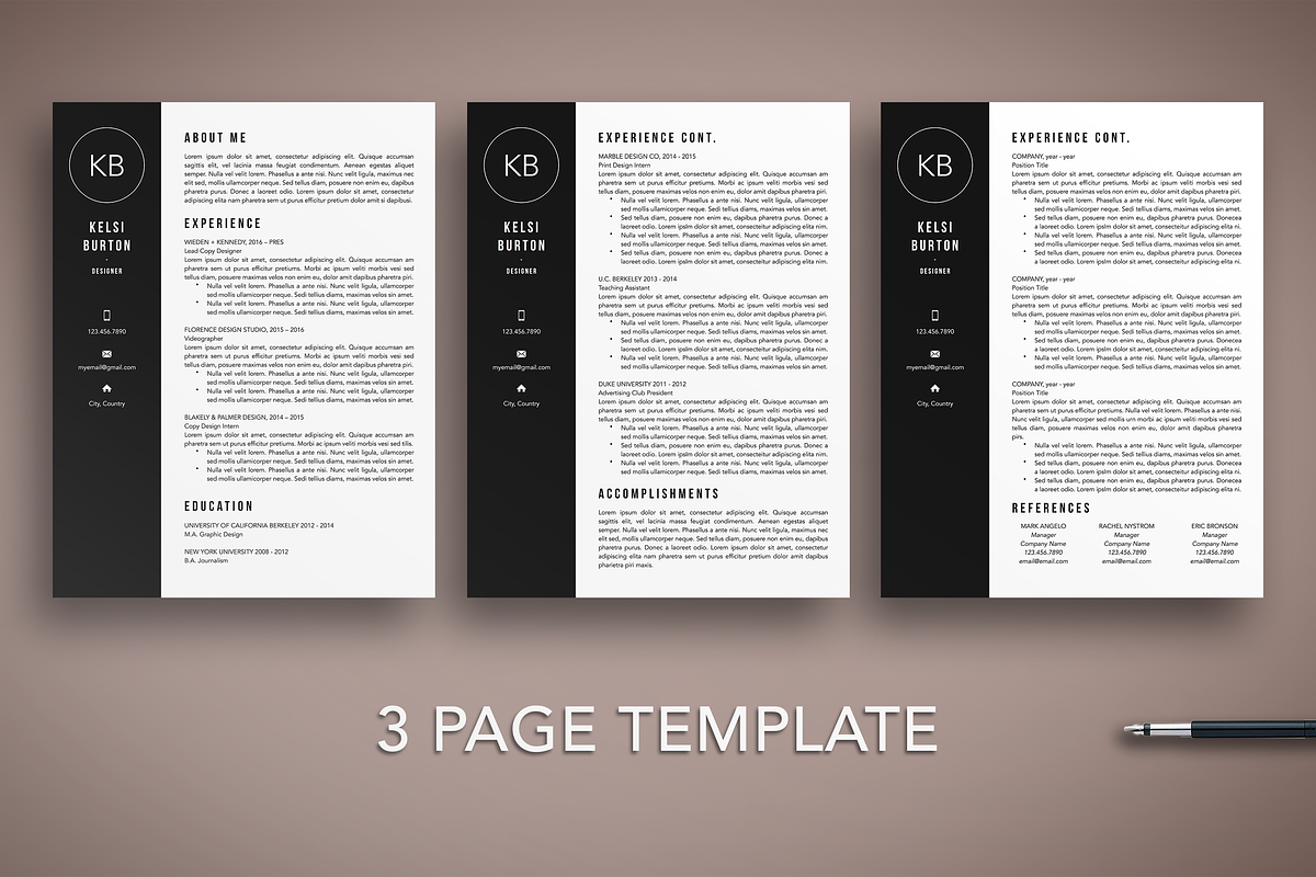 Modern Resume Template CV Word/Pages, a Resume Template by The Creative Resume (Photo 3 of 8)