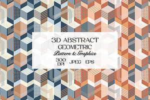 3D Abstract Geometric Pattern, a Pattern Graphic by StudioGlouna