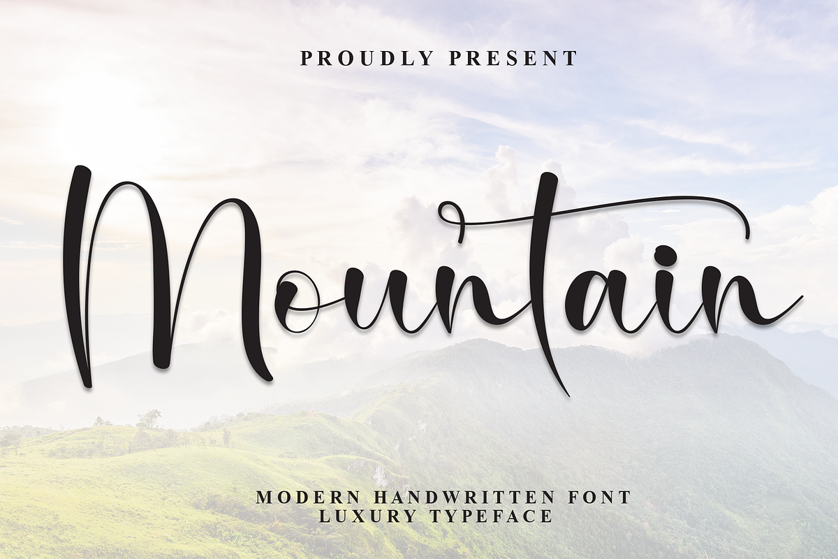 Mountain | Script Font, a Handwritten Font by Scratchones (Photo 1 of 9)