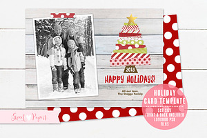 Holiday Photo Card Template, a Card Template by Sweet Papers