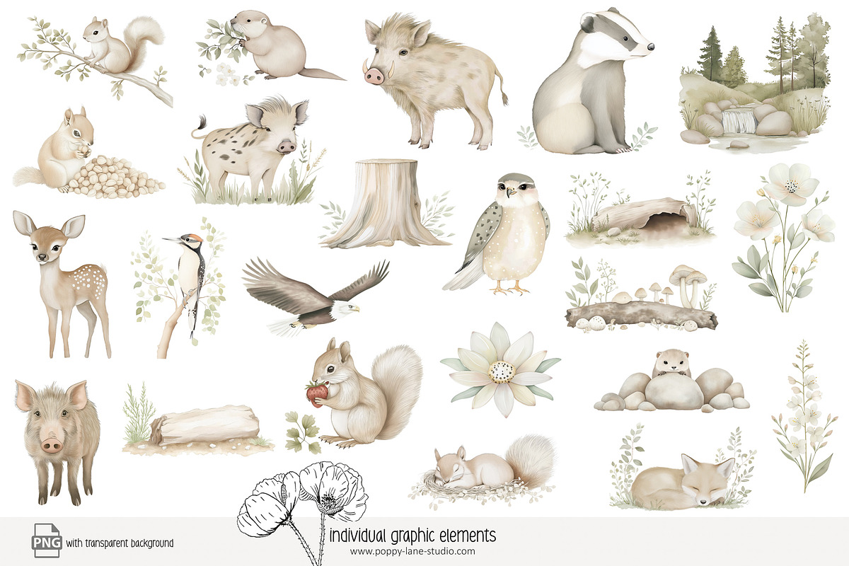 85 the Alps clip art, an Animal Illustration by Poppy Lane Studio (Photo 2 of 10)