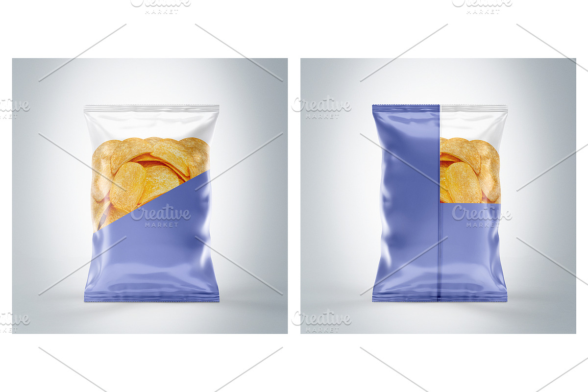 Clear Plastic Bag With Chips Mockup, a Packaging Mockup by Moonlight Creative (Photo 3 of 6)