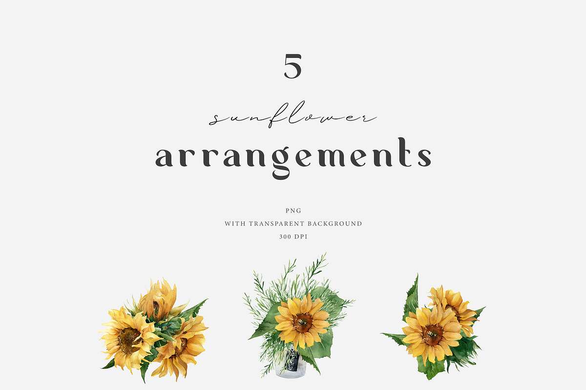 Sunflower Watercolor summer flowers, a Decorative Illustration by Diana Askarova Art (Photo 6 of 8)