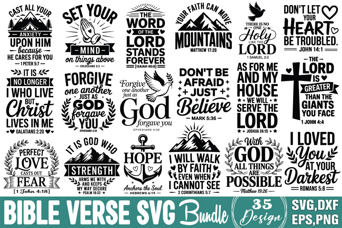 Bible Verse SVG Bundle, an Object Graphic by DollarSmart