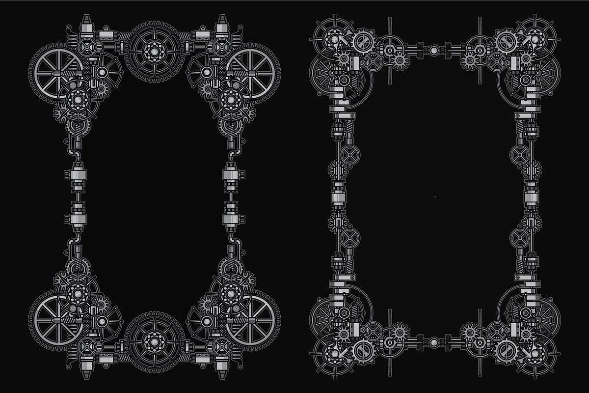 12 Premium Steampunk Poster Borders, a Background Graphic by the-sastra (Photo 4 of 7)